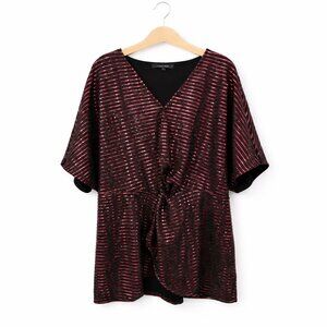 #057 SLOANE & SADIE | NWT | Red Sparkle Top - Women's 2X
